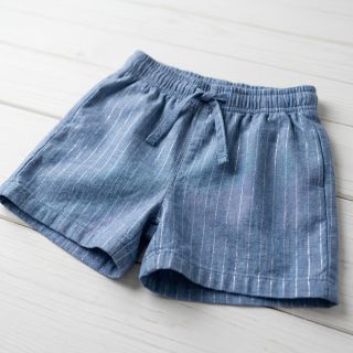 Țesătură din bumbac YARN DYED Stripes LUREX blue