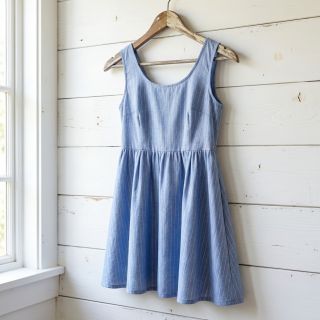 Țesătură din bumbac YARN DYED Stripes LUREX blue