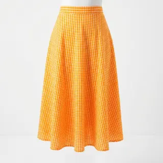 Țesătură din bumbac YARN DYED NEON BIG Checks orange