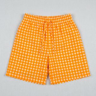 Țesătură din bumbac YARN DYED NEON BIG Checks orange