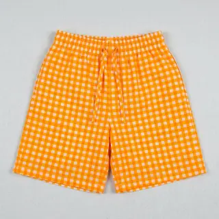 Țesătură din bumbac YARN DYED NEON BIG Checks orange