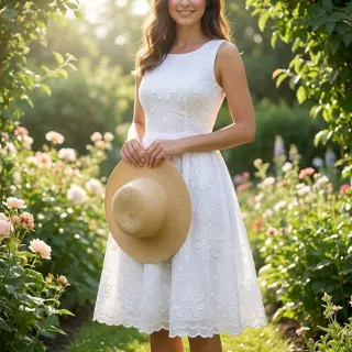 Țesătură din bumbac EMBROIDERY Bellagio white
