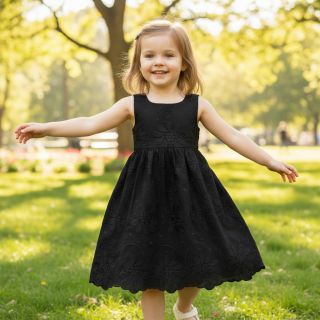 Țesătură din bumbac EMBROIDERY Bellagio black