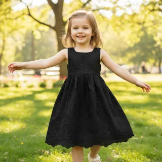 Țesătură din bumbac EMBROIDERY Bellagio black