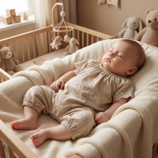 Țesătură din bumbac EMBROIDERY Sea ornaments natural