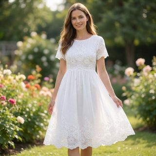 Țesătură din bumbac EMBROIDERY Leon border