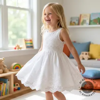 Țesătură din bumbac EMBROIDERY Leon border
