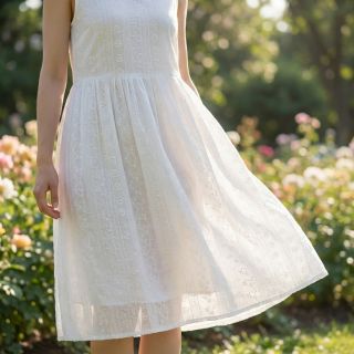 Țesătură din bumbac EMBROIDERY Pattern white