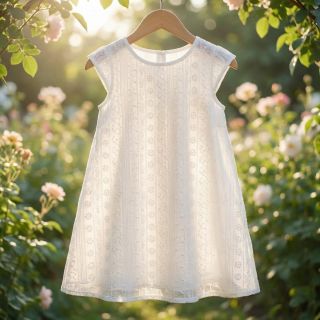 Țesătură din bumbac EMBROIDERY Pattern white