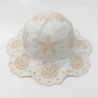 Țesătură din bumbac EMBROIDERY Sea ornaments white