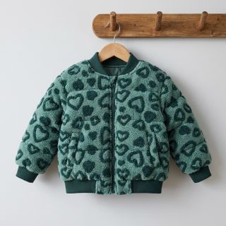 Stofă palton TEDDY Hearts old green