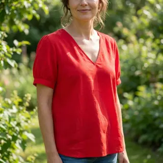 Material bumbac și vâscoză red