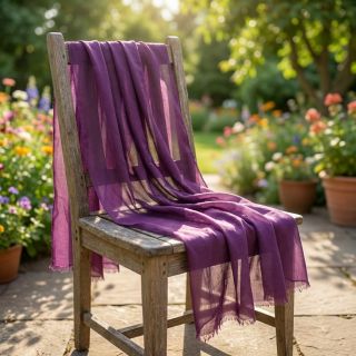 Material bumbac și vâscoză aubergine