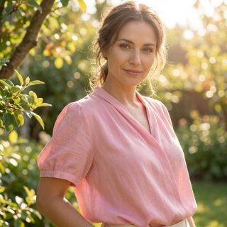 Material bumbac și vâscoză light rose