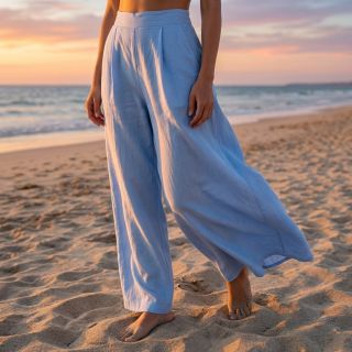 Material bumbac și vâscoză baby blue
