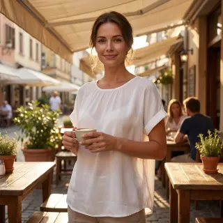 Material bumbac și vâscoză white