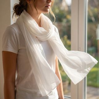 Material bumbac și vâscoză white