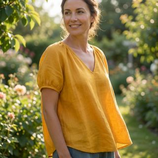 Material bumbac și vâscoză ochre