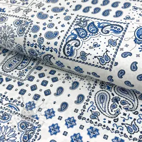 Țesătură din bumbac Kansas blanc blue