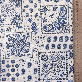 Țesătură din bumbac Kansas blanc blue
