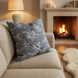 Țesătură decorativă jacquard Swell allover argent