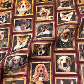 Țesătură decorativă Dogs golden age digital print