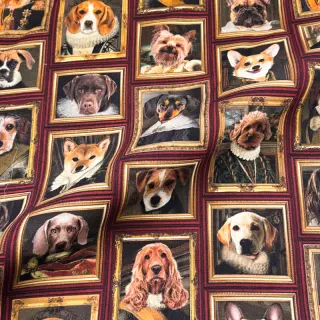 Țesătură decorativă Dogs golden age digital print