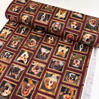 Țesătură decorativă Dogs golden age digital print