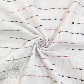 Țesătură din bumbac DOBBY CRINKLE Stripe white