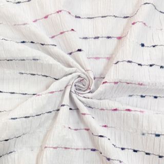 Țesătură din bumbac DOBBY CRINKLE Stripe white