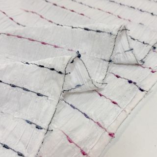 Țesătură din bumbac DOBBY CRINKLE Stripe white