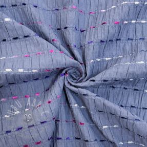 Țesătură din bumbac DOBBY CRINKLE Stripe jeans