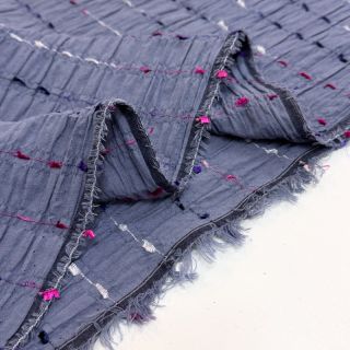 Țesătură din bumbac DOBBY CRINKLE Stripe jeans