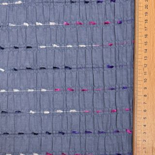 Țesătură din bumbac DOBBY CRINKLE Stripe jeans