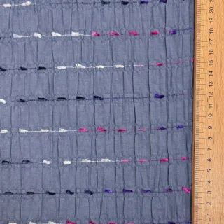 Țesătură din bumbac DOBBY CRINKLE Stripe jeans