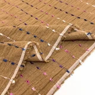 Țesătură din bumbac DOBBY CRINKLE Stripe camel