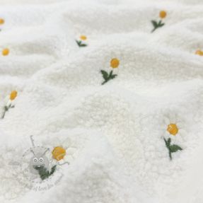 Stofă palton TEDDY EMBROIDERY Flowers off white