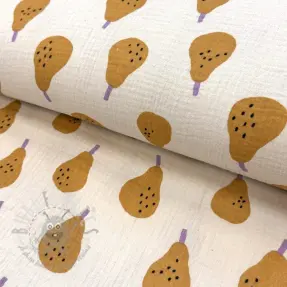 Mușelină Pears ochre by JENNIFER BOURON ORGANIC