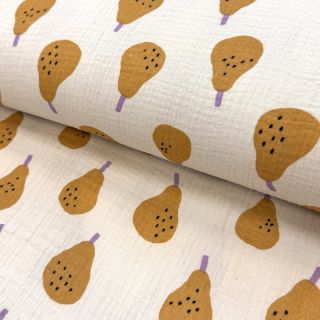 Mușelină Pears ochre by JENNIFER BOURON ORGANIC