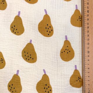 Mușelină Pears ochre by JENNIFER BOURON ORGANIC