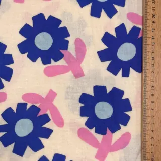 Mușelină Flowers blue by JENNIFER BOURON ORGANIC