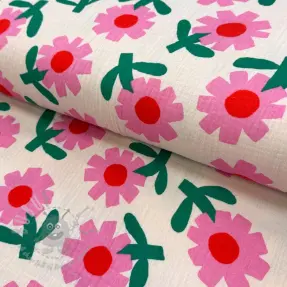 Mușelină Flowers natural/pink by JENNIFER BOURON ORGANIC