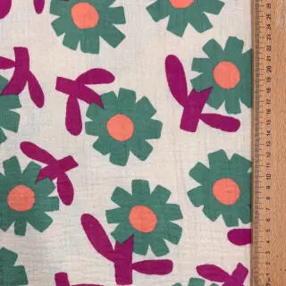 Mușelină Flowers green by JENNIFER BOURON ORGANIC