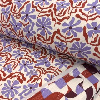 Mușelină STEPPED Flowers natural