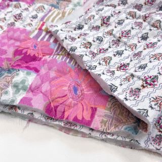 Mușelină STEPPED Flowers light pink digital print