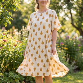 Mușelină Pears ochre by JENNIFER BOURON ORGANIC