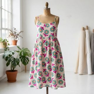 Mușelină Flowers green by JENNIFER BOURON ORGANIC