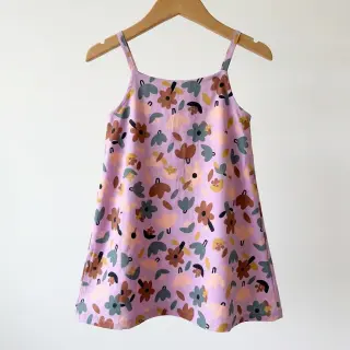 Țesătură din bumbac Flowers lavender by JENNIFER BOURON ORGANIC