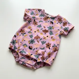 Țesătură din bumbac Flowers lavender by JENNIFER BOURON ORGANIC