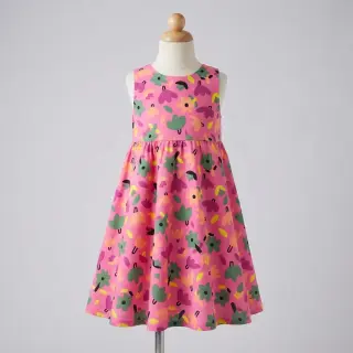 Țesătură din bumbac Flowers pink by JENNIFER BOURON ORGANIC